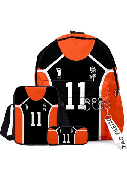 Haikhoo Anime Karikatür Sırt Çantası 3 Parça Set (Yurt Dışından)