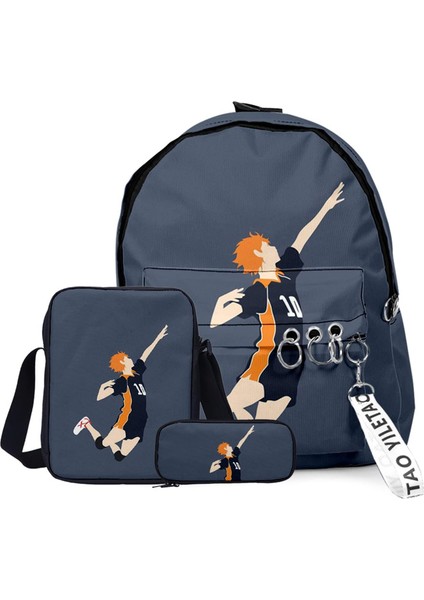 Haikhoo Anime Karikatür Sırt Çantası 3 Parça Set (Yurt Dışından)