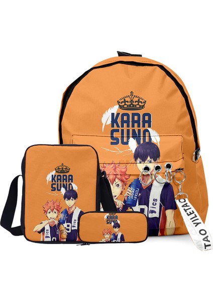 Haikhoo Anime Karikatür Sırt Çantası 3 Parça Set (Yurt Dışından)