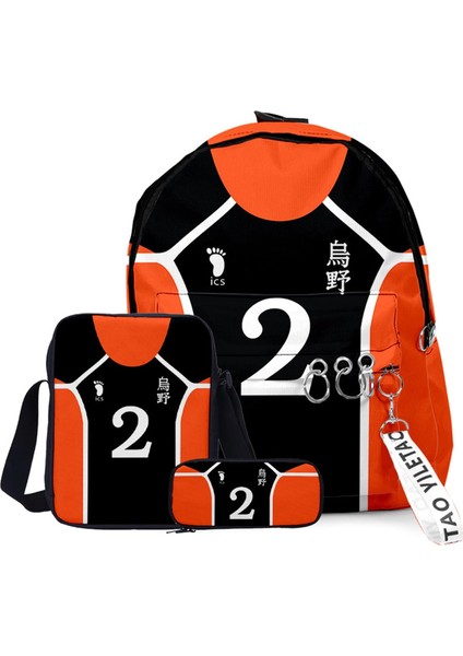 Haikhoo Anime Karikatür Sırt Çantası 3 Parça Set (Yurt Dışından)