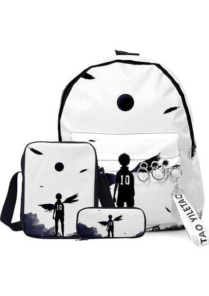 Haikhoo Anime Karikatür Sırt Çantası 3 Parça Set (Yurt Dışından)