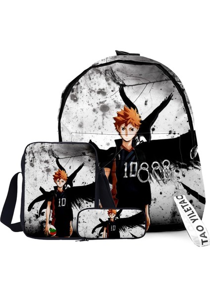 Haikhoo Anime Karikatür Sırt Çantası 3 Parça Set (Yurt Dışından)