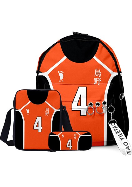 Haikhoo Anime Karikatür Sırt Çantası 3 Parça Set (Yurt Dışından)
