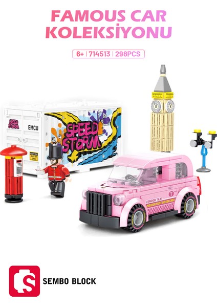 Sembo Block Famous Cars Londra Big Ben 298 Parça Yapı Blokları LEGO ile Uyumlu (714513)