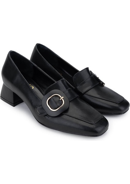 Kadın Vegan Siyah Topuklu Ayakkabı 1073 115 Bn Ayk SK24-25 Sıyah Cılt fiyatları