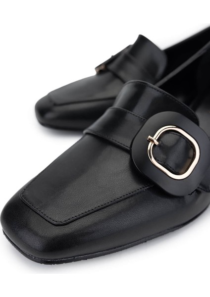 Kadın Vegan Siyah Topuklu Ayakkabı 1073 115 Bn Ayk SK24-25 Sıyah Cılt modelleri