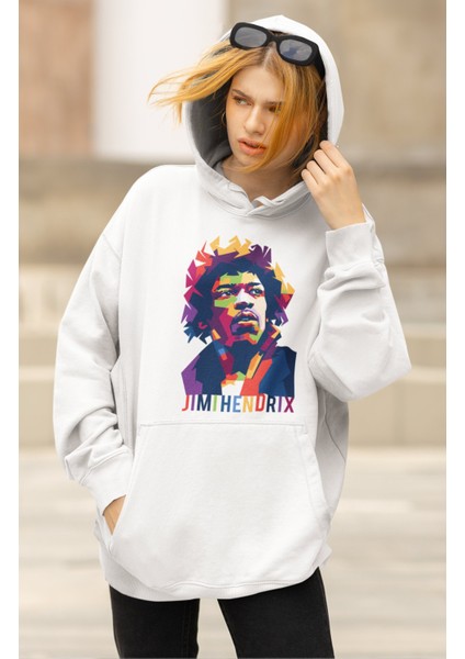 Unisex Ai Jimi Hendrix Kapüşonlu Sweatshirt, Oversize Rocker Baskılı Hoodie modelleri