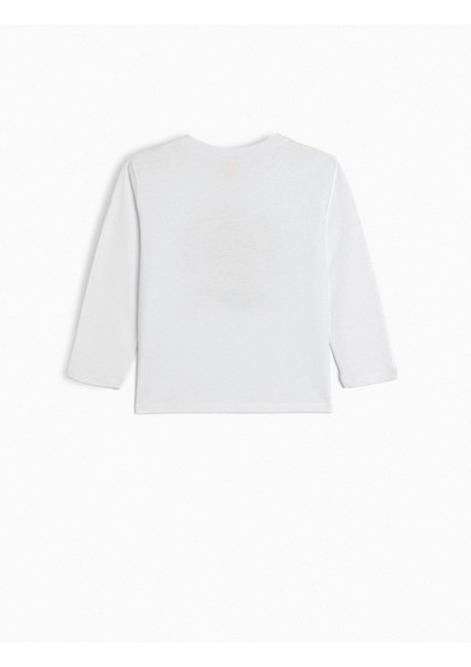 Uzun Kollu T-Shirt Baskı Detaylı Bisiklet Yaka Pamuklu fiyatları