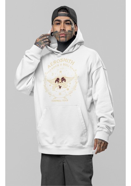 Unisex Aerosmith Rock And Roll Baskılı Kapüşonlu Sweatshirt, Oversize Rock Band Baskılı Hoodie fiyatları