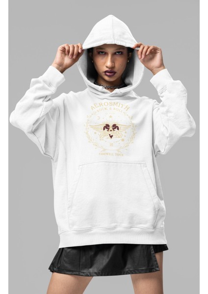 Unisex Aerosmith Rock And Roll Baskılı Kapüşonlu Sweatshirt, Oversize Rock Band Baskılı Hoodie modelleri