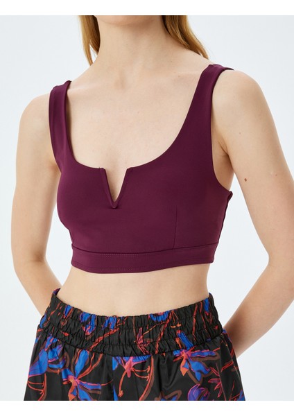 V Yaka Kaplı Slim Fit Kolsuz Sporcu Sütyeni indirimleri