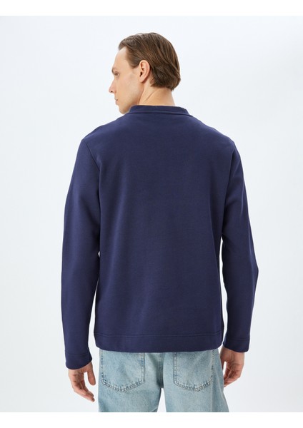 Dikiş Detaylı Şardonlu Pamuklu Bisiklet Yaka Sweatshirt fırsatları