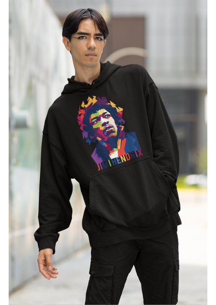 Unisex Ai Jimi Hendrix Kapüşonlu Sweatshirt, Oversize Rocker Baskılı Hoodie fiyatları