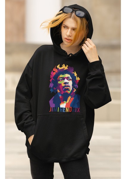 Unisex Ai Jimi Hendrix Kapüşonlu Sweatshirt, Oversize Rocker Baskılı Hoodie modelleri