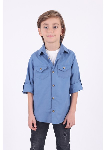 Erkek Çocuk 2 Cepli Pamuklu Gömlek Tişört 2'li Takım fiyatları