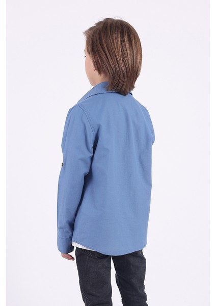 Erkek Çocuk 2 Cepli Pamuklu Gömlek Tişört 2'li Takım indirimleri