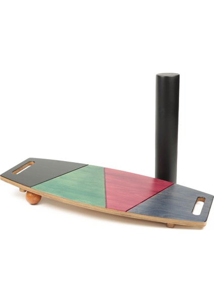 Denge Tahtası Balance Board Çift Fonksiyonlu Gym Board Rocket Board 73 x 31 cm Kahverengi