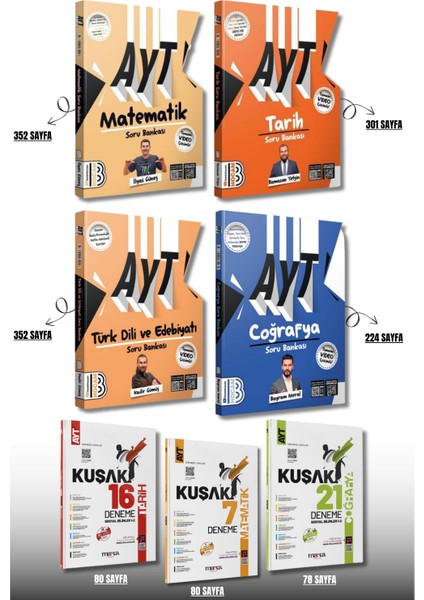 2025 Ayt Eşit Ağırlık Edebiyat Tarih Matematik Coğrafya Soru Bankası Benim Hocam ve 3 Deneme