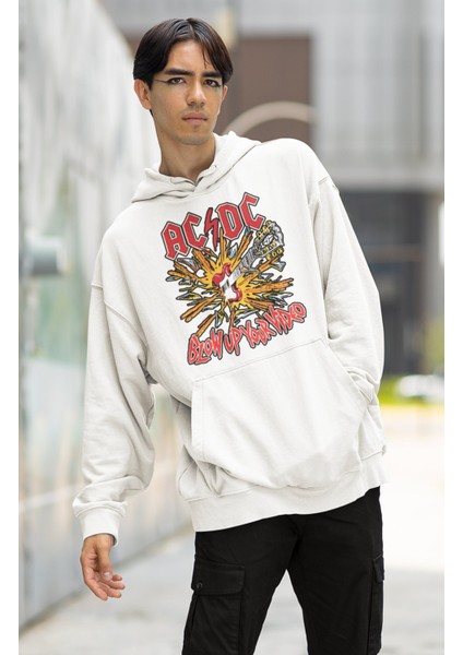 Unisex Ac-Dc Rock Band Baskılı Kapüşonlu Sweatshirt, Oversize Rock Metal Müzik Baskılı Hoodie fiyatları