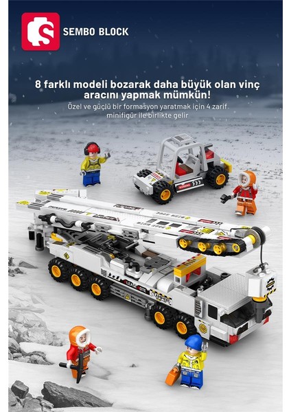 8'i 1 Arada Kar Kurtarma Seti 993 Parça Yapı Blokları LEGO ile UYUMLU(2752-2759)