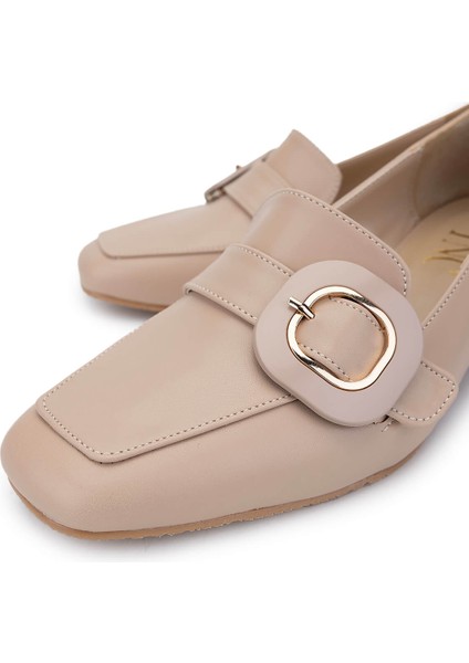 Kadın Vegan Bej Topuklu Ayakkabı 1073 115 Bn Ayk SK24-25 Bej Cılt modelleri