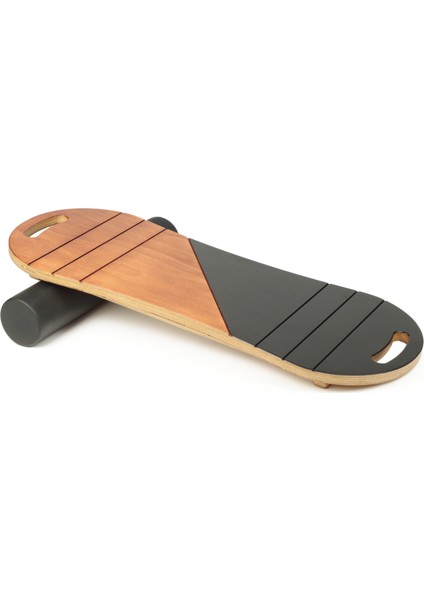 Denge Tahtası Balance Board Çift Fonksiyonlu Gym Board Rocket Board 73 x 28 cm Kahverengi