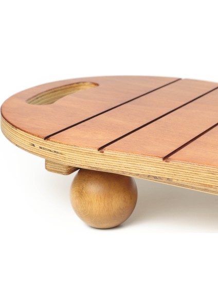 Denge Tahtası Balance Board Çift Fonksiyonlu Gym Board Rocket Board 73 x 28 cm Kahverengi