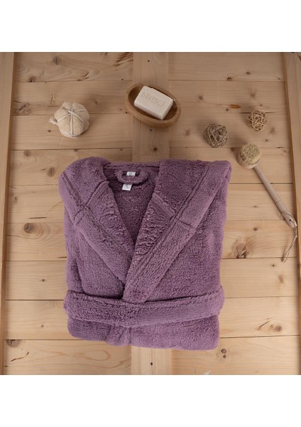Wellsoft Peluş Yetişkin Kapüşonlu Cepli Bornoz