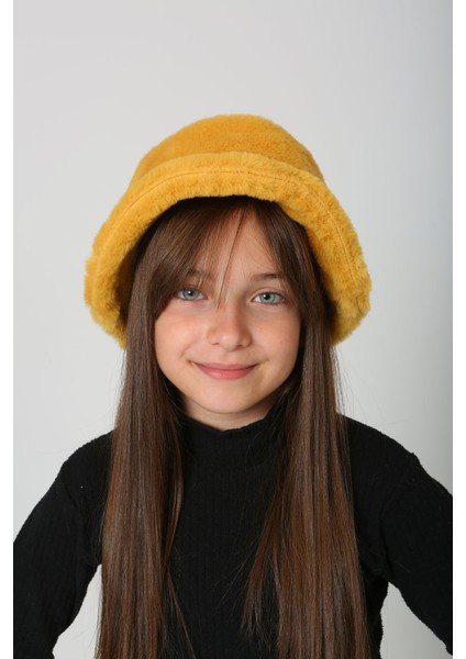 Çocuk Peluş Bucket Şapka Rkş-Ç-01 Hardal fiyatları