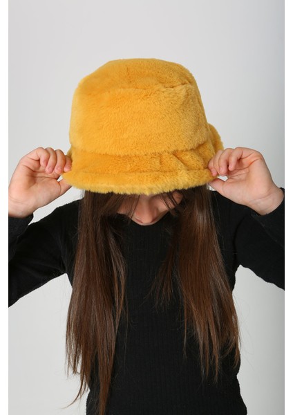 Çocuk Peluş Bucket Şapka Rkş-Ç-01 Hardal indirimleri