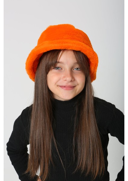 Çocuk Peluş Bucket Şapka Rkş-Ç-01 Turuncu