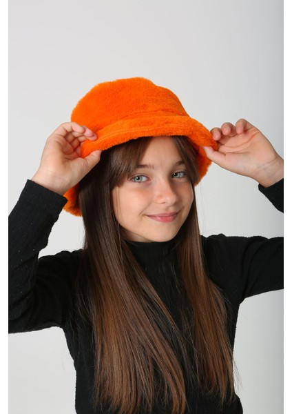 Çocuk Peluş Bucket Şapka Rkş-Ç-01 Turuncu modelleri
