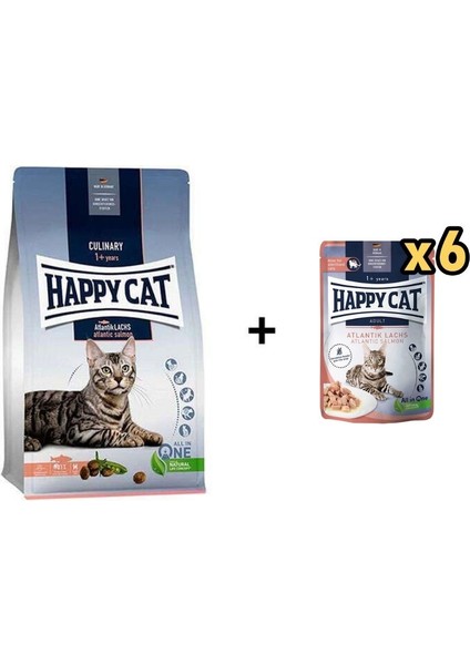 Atlantic Lachs Somonlu Yetişkin Kedi Maması 10 kg + 6 Adet Happy Cat Somonlu Tahılsız Yetişkin Kedi Konservesi 85GR