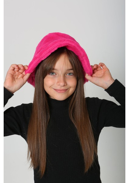 Çocuk Peluş Bucket Şapka Rkş-Ç-01 Fuşya