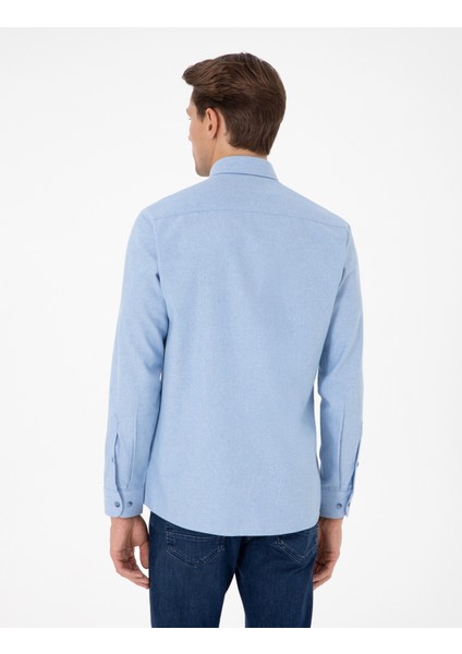 Erkek Açık Mavi Slim Fit Uzun Kollu Gömlek 50298878-VR003 indirimleri