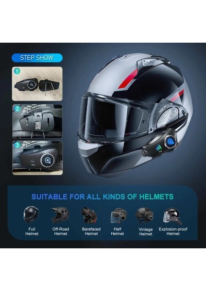 Q28 Motosiklet Kask Bluetooth Kulaklık 1080P Kamera Interkom Kulaklık Su Geçirmez