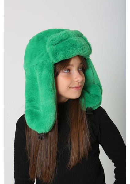 Çocuk Çıtçıtlı Kürklü Kulaklıklı Peluş Bere Şapka Rkş-Ç-03 Benetton fırsatları