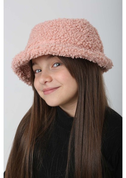 Çocuk Kıvırcık Peluş Bucket Şapka Rkş-Ç-10 Pudra modelleri
