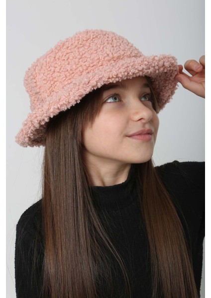 Çocuk Kıvırcık Peluş Bucket Şapka Rkş-Ç-10 Pudra fırsatları