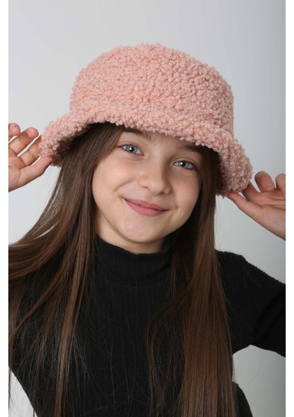 Çocuk Kıvırcık Peluş Bucket Şapka Rkş-Ç-10 Pudra indirimleri