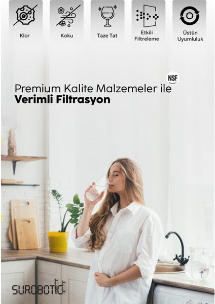 Inline Filtre Premium 5000 Serisi Yedek 4'lü Tatlandırıcılı Su Arıtma Cihazı Filtre Seti modelleri