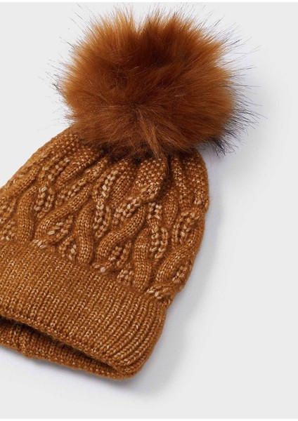 Kız Çocuk Örme Şapka Kahverengi modelleri