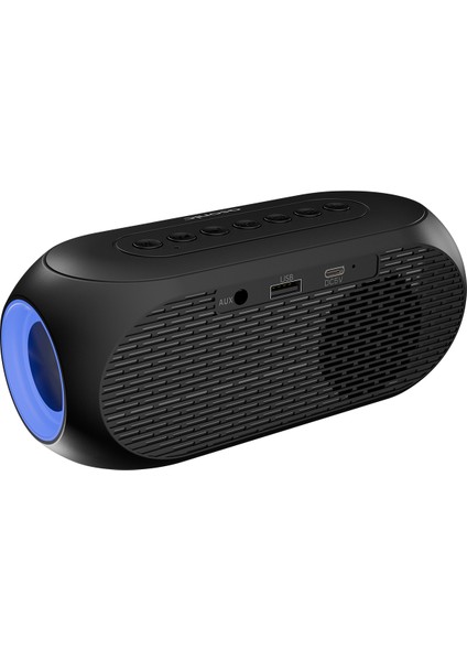 As-W6 1200MAH 5W Siyah Bluetooth-Aux-Derece-Usb Double Alarmlı Saat Speaker