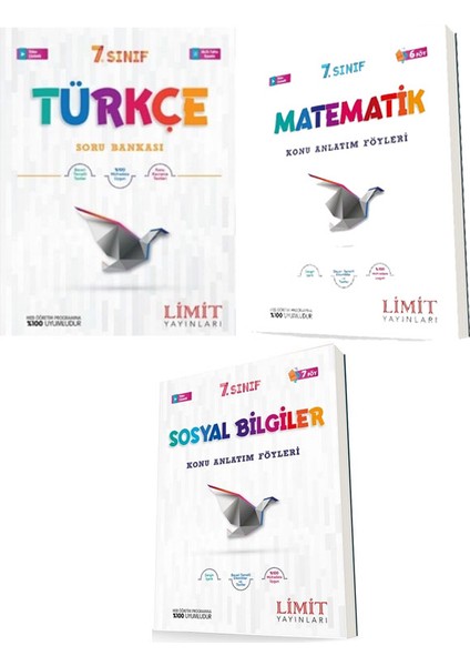 Yayınları 7. Sınıf Türkçe Soru Bankası ve Matematik+Sosyal Bilgiler Konu Anlatım Föyleri 6 Föyleri Set