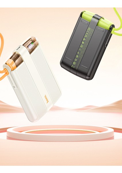 J127 Dijital Göstergeli Dual Kablolu 20W Hızlı Şarj Destekli 10.000 Mah Pd Mini Powerbank modelleri