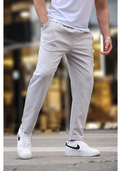 Gri Düz Paça Erkek Pantolon Regular Fit %60 Polyester %40 Pamuk fiyatları