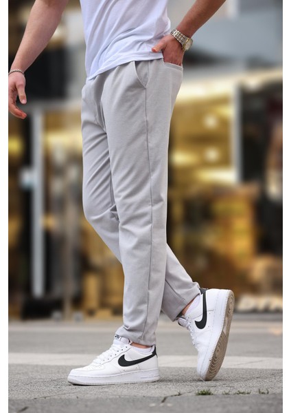 Gri Düz Paça Erkek Pantolon Regular Fit %60 Polyester %40 Pamuk modelleri