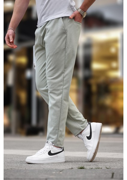 Çağla Yeşili Düz Paça Erkek Pantolon E6556 modelleri
