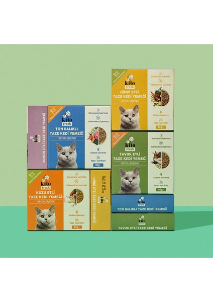 Kısır Kedi Maması 2 kg + Hindi Etli Kito Fresh x 6