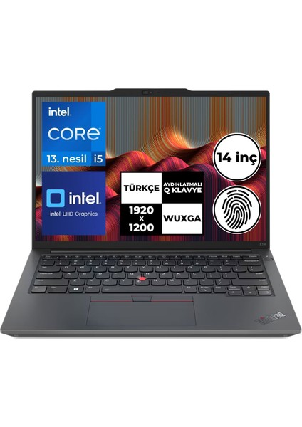 Thinkpad E14 Gen5 I5-1335U 32 GB Ram 512 GB SSD 14'' Windows 11 Pro 21JK0005TX KT20